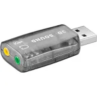 Goobay 95451 Carte son USB 2.0, transparente - pour connecter des microphones et des haut-parleurs avec prise jack 3,5 mm au PC