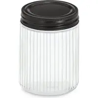Zeller Bocal à provisions avec couvercle métallique 300 ml ø 7.5x10 cm, Boîte de conservation, Noir, Transparent