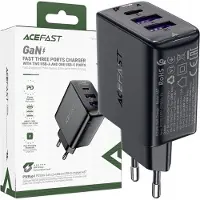 Acefast A57 Pd 35W Gan 2 X Usb-A + Usb-C Chargeur avec 3 Ports - Noir