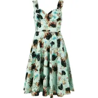 Hell Bunny Robe mi-longue Rockabilly de - Panther Dress - XS - XXL - pour Femme - bleu - Taille M