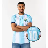 AFA Maillot domicile Messi Argentine Homme - Taille 116 à 164 - Maillot de football Homme - Marchandise officielle des fans de l'Argentine