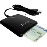 EarKings Lecteur de carte d'identité eID - EarKings - Lecteur de cartes d'identité, de cartes de crédit et d'autres cartes à puce - Lecteur de cartes d'identité compatible avec MAC et Windows