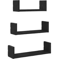 vidaXL Étagères murales 3 pcs en chêne noir contrecollé