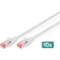 Digitus DK-16440025WH10 Câble de raccordement Cat. 6, S/FTP, 0,25 m, bleu, 10 unités