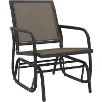 vidaXL Fauteuil à bascule de jardin Marron 61 x 76 x 87 cm Textilene et acier