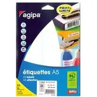 Agipa Apli-Agipa - Adhésif Permanent - Blanc - 38.5 X 65 Mm 160 Étiquette(S) (16 Feuille(S) X 10 Étiquettes