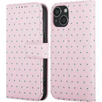 IMoshion Étui de télephone portefeuille Design pour Apple iPhone 15 - Happy Dots