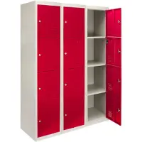 MonsterShop Casiers en acier 4 portes métal Stockage personnel verrouillable Gymnase Vestiaire Ecole Bleu