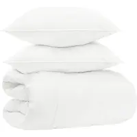 vidaXL Ensemble de literie blanc 220 x 240 cm en coton, bambou et polyester