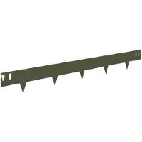 vidaXL Bordure de pelouse, 50 pièces, 100 x 12 cm, acier, vert olive