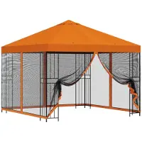 vidaXL Kiosque de jardin avec parois latérales, 3 x 3 m, orange