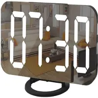 INF Réveil numérique avec verre miroir Noir