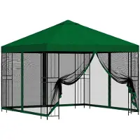 vidaXL Kiosque de jardin avec parois latérales, 3 x 3 m, vert
