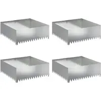 vidaXL Bordure de jardin, lot de 4, 100 x 100 x 35 cm, acier, argent