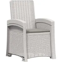 vidaXL Chaise longue de jardin imitation rotin, blanc et gris clair, PP
