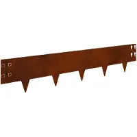 vidaXL Bordure de pelouse, 50 pièces, 100 x 20 cm, acier rouillé