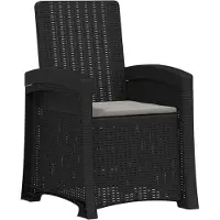 vidaXL Chaise longue de jardin imitation rotin, anthracite et gris clair, en PP