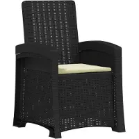 vidaXL Chaise longue de jardin aspect rotin, anthracite et crème, en PP