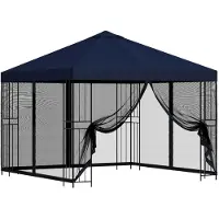 vidaXL Kiosque de jardin avec parois latérales, 3 x 3 m, bleu