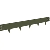 vidaXL Bordure de pelouse, 20 pièces, 100 x 15 cm, acier, vert olive