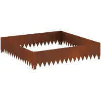 vidaXL Bordure de pelouse 100 x 100 x 20 cm en acier rouillé