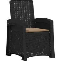 vidaXL Chaise longue de jardin aspect rotin, anthracite et taupe, PP