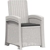 vidaXL Chaise longue de jardin imitation rotin, blanc et anthracite, en PP