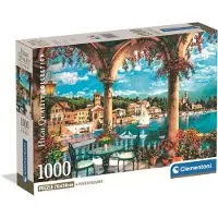 Clementoni Puzzle 1000 Compact Balcon Vue Lac de Côme 39930