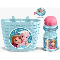 Disney Frozen Accessoires pour vélo – – La Reine des neiges – Panier, gourde et sonnette – Compatible avec tous les types de guidons – À partir de 3 ans