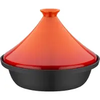 GSW Tagine RED/Orange Tajine, Fonte/Aluminium coulé, 30 cm de diamètre, compatible induction