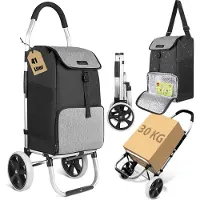 Safe Life Chariot de courses - - Caddie à roulettes Pliable - Compartiment Isotherme