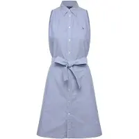 Ralph Lauren pour femme. 211968897002 Robe tissée bleue (36), Casuel, Coton, Sans manches / bretelles