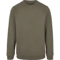 Build Your Brand Basic Crewneck Olive - Build Your Brand BB003 - Taille S