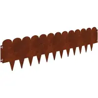 vidaXL Bordure de jardin, 20 pièces, 103 x 25 cm, acier rouillé