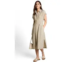 Tom Tailor Robe-chemise kaki / blanc