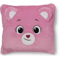 Nici 2 In 1 Blanket & Care Bears Cheer Bear Cushion 165x140 Cm 35x35 Cm Rose Enfants