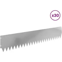 vidaXL Bordure de pelouse, 30 pièces, 103 x 20 cm, acier argenté