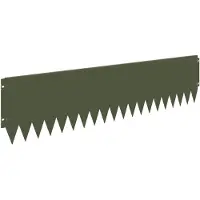 vidaXL Bordure de pelouse, 10 pièces, 103 x 25 cm, acier, vert olive