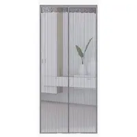 INF Moustiquaire Pour Porte Avec Fermeture Aimantée Gris