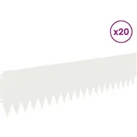vidaXL Bordure de pelouse, 20 pièces, 103 x 25 cm, acier, blanc