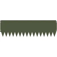 vidaXL Bordure de pelouse, 10 pièces, 103 x 30 cm, acier, vert olive