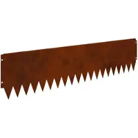 vidaXL Bordure de pelouse, 10 pièces, 103 x 25 cm, acier rouillé