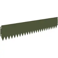 vidaXL Bordure de pelouse, 10 pièces, 103 x 20 cm, acier, vert olive