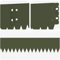 vidaXL Bordure de pelouse, 50 pièces, 103 x 10 cm, acier, vert olive