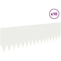 vidaXL Bordure de pelouse, 10 pièces, 103 x 30 cm, acier, blanc