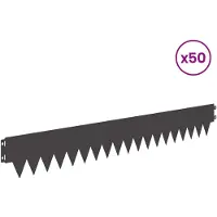 vidaXL Bordure de pelouse, 50 pièces, 103 x 15 cm, métal noir