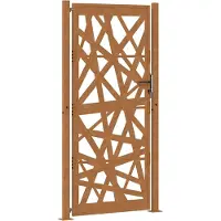vidaXL Portail de jardin 105 x 205 cm en acier patiné, design léger