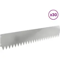 vidaXL Bordure de pelouse, 30 pièces, 103 x 20 cm, acier argenté