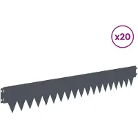 vidaXL Bordure de pelouse, 20 pièces, 103 x 15 cm, métal, anthracite