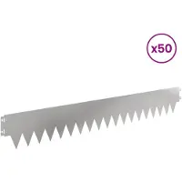 vidaXL Bordure de jardin, 50 pièces, 103 x 15 cm, acier, argenté